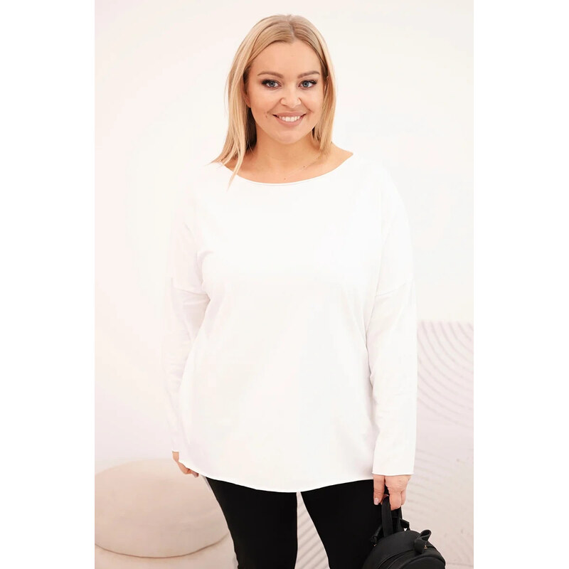 K-Fashion Dámská blůza Plus Size asymetrická s dlouhým rukávem