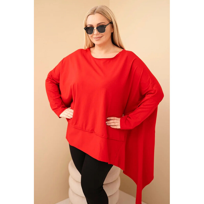 K-Fashion Dámská tunika Plus Size z bavlny s asymetrickým spodním 111244937