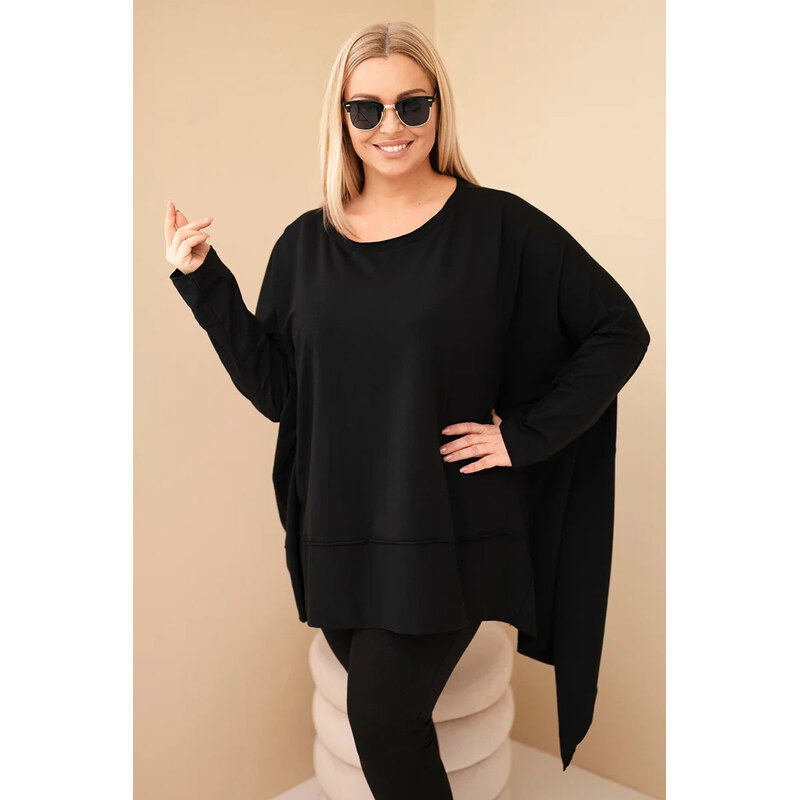 K-Fashion Dámská tunika Plus Size z bavlny s asymetrickým spodním 111244927