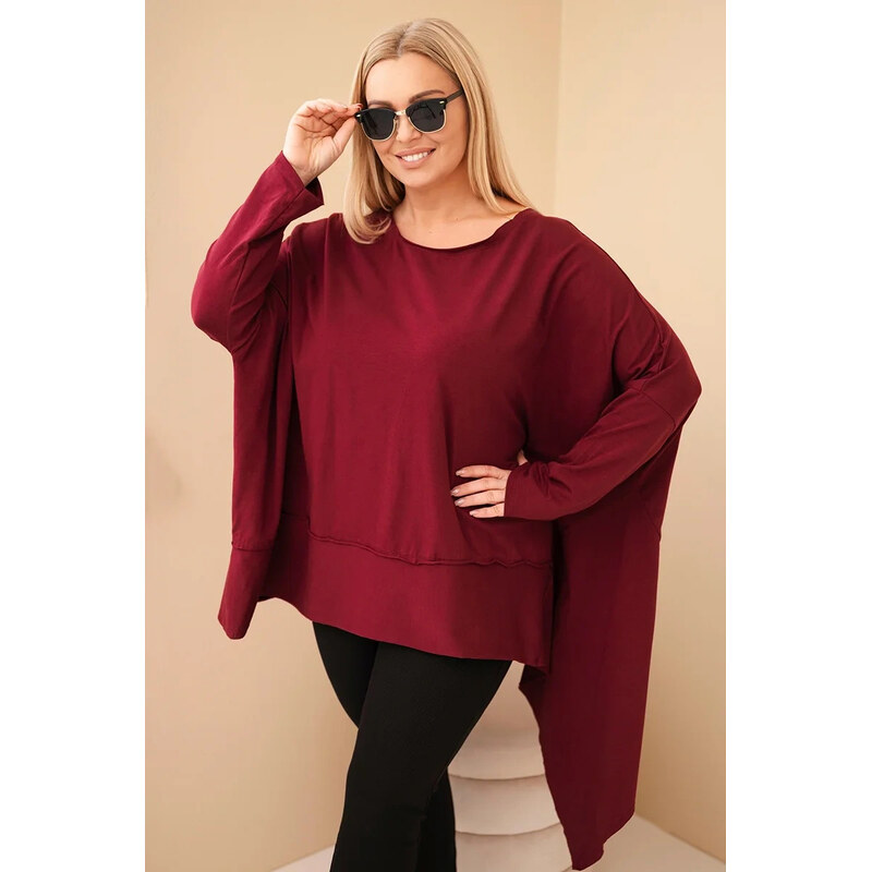 K-Fashion Dámská tunika Plus Size z bavlny s asymetrickým spodním 111244934
