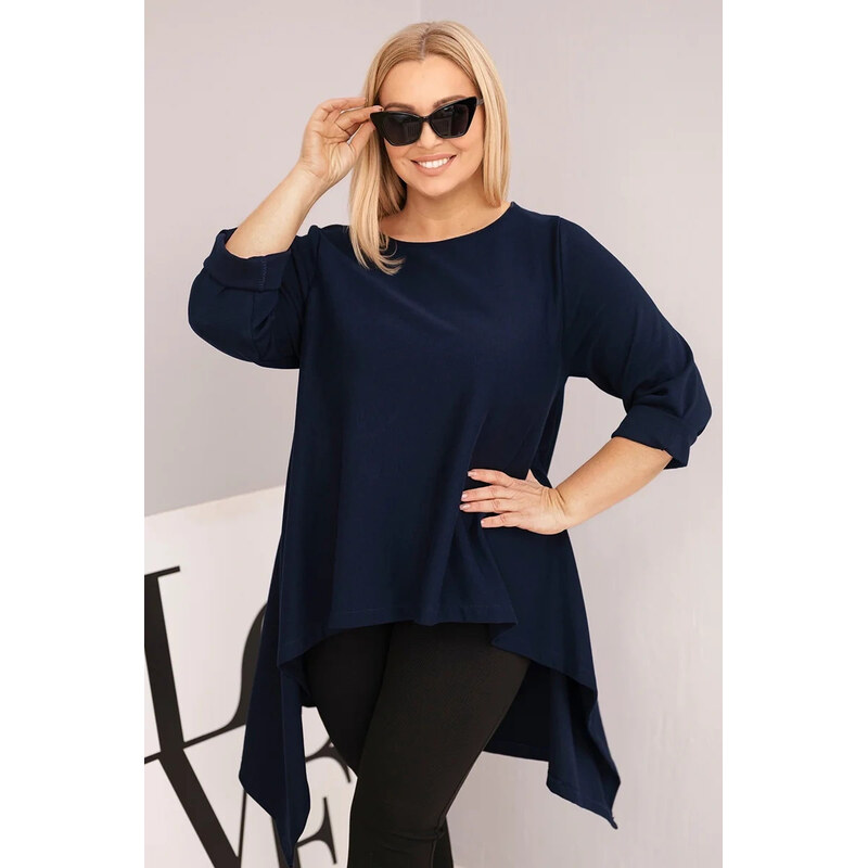 K-Fashion Dámská tunika Plus Size bavlněná s asymetrickým střihem 111244950
