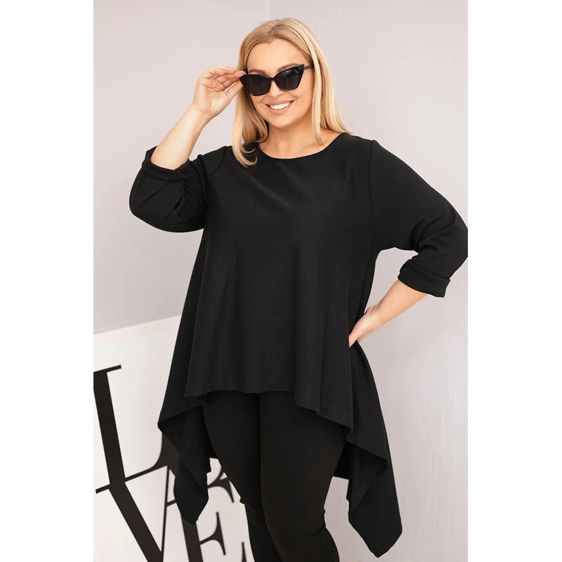 K-Fashion Dámská tunika Plus Size bavlněná s asymetrickým střihem 111244947