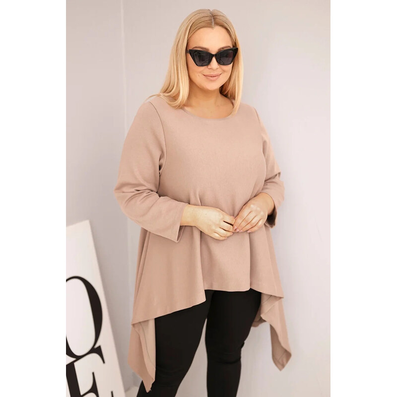K-Fashion Dámská tunika Plus Size bavlněná s asymetrickým