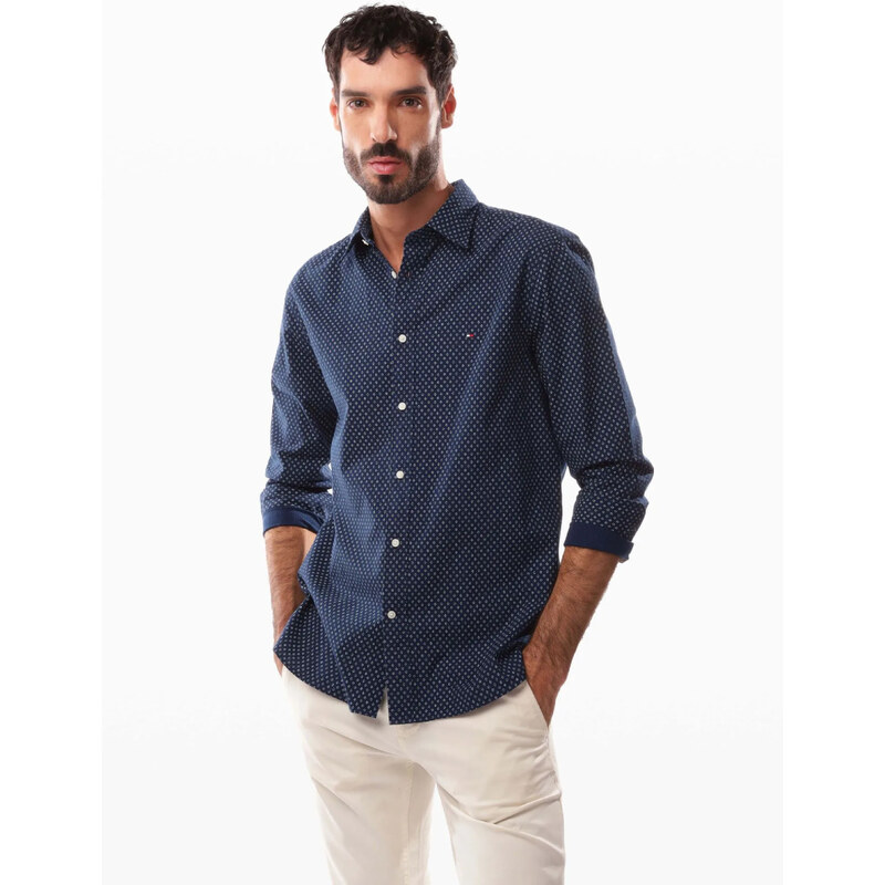 Tommy Hilfiger pánská tmavě modrá košile