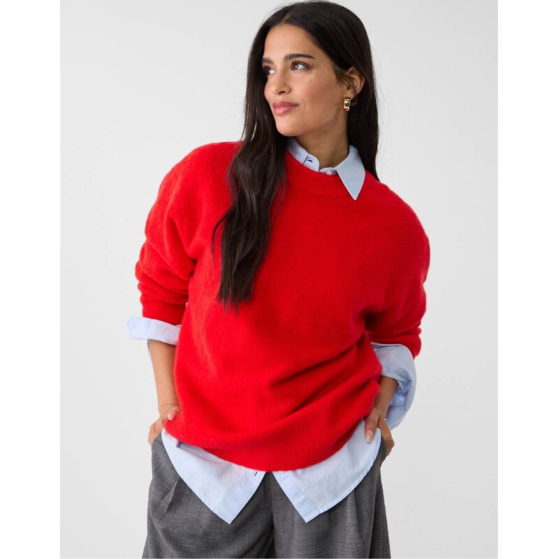 Stradivarius Soft-touch knit sweater in red 115723187