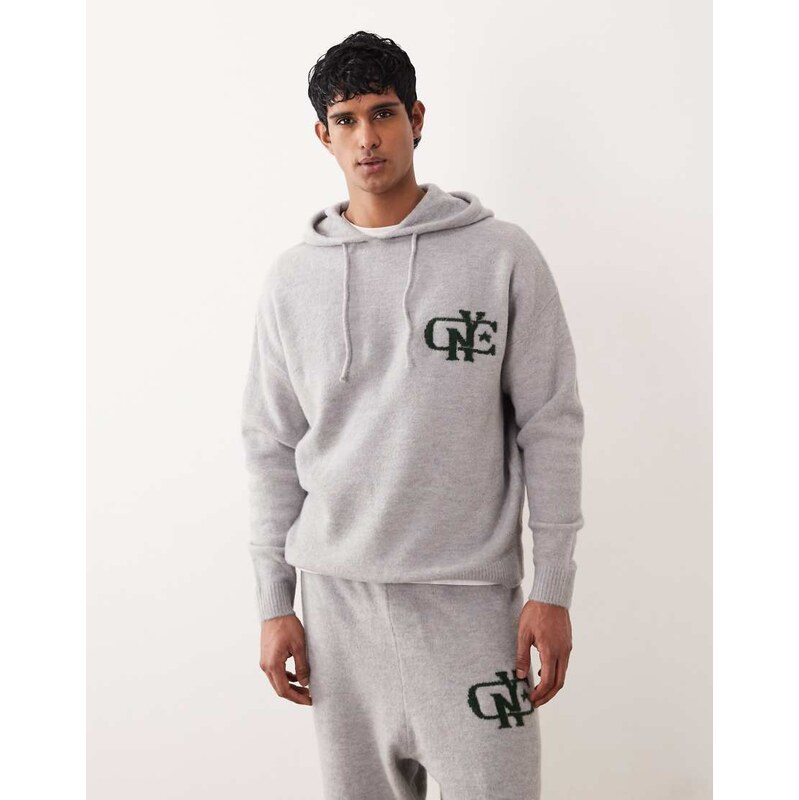 ASOS DESIGN oversized co-ord knitted hoodie with NYC chest logo
