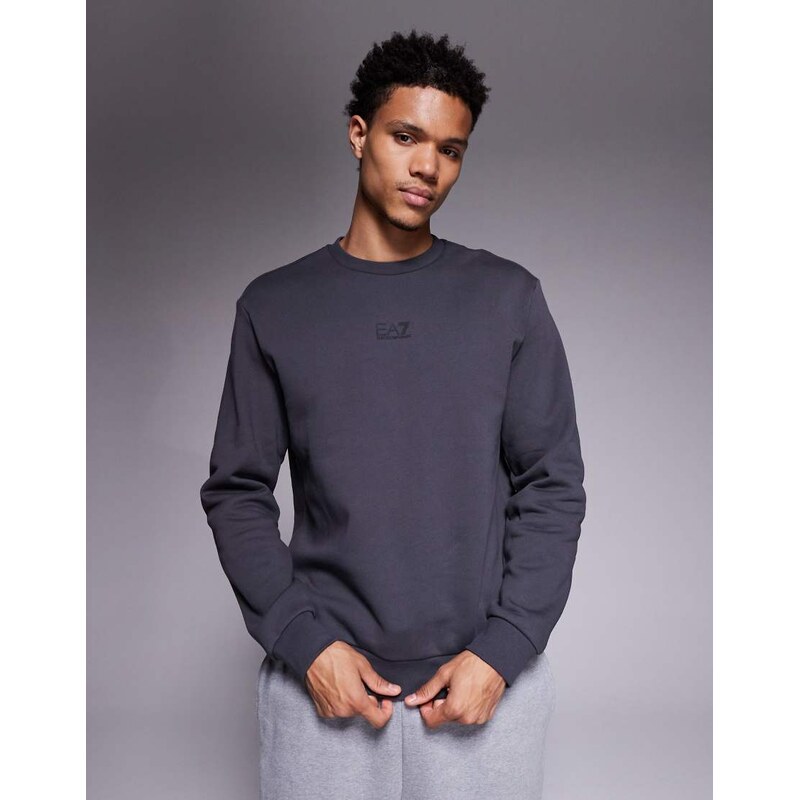 Armani EA7 train core central logo sweatshirt in charcole-Grey