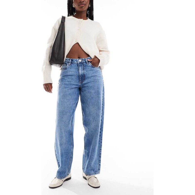 Daisy Street billy high rise barrel jean in blue 111288885