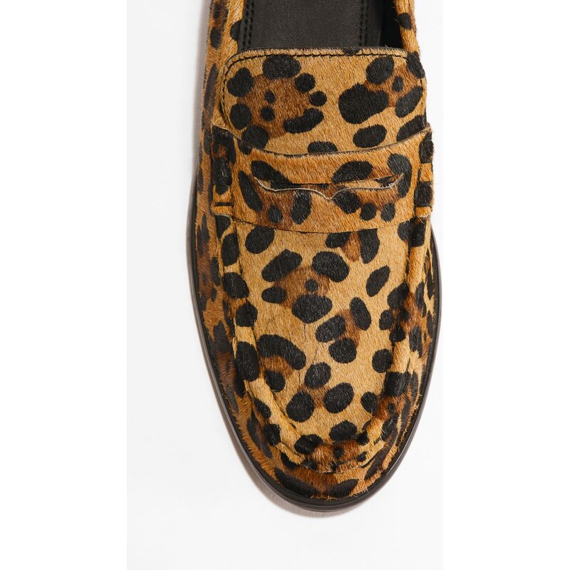 H&M - Mokasíny - Béžová/Imitace Leoparda