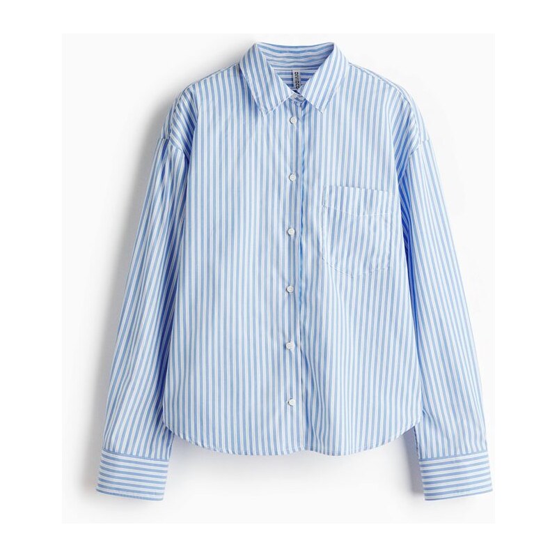 H&M - Oversized popelínová košile - modrá 111289102