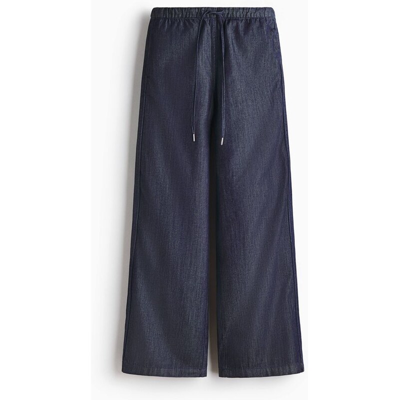 H&M - Džíny se stahovací šňůrkou - Tmavý Denim Blue