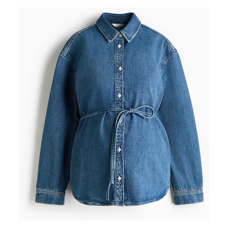 H&M - MAMA Džínová košile - modrá 111289176