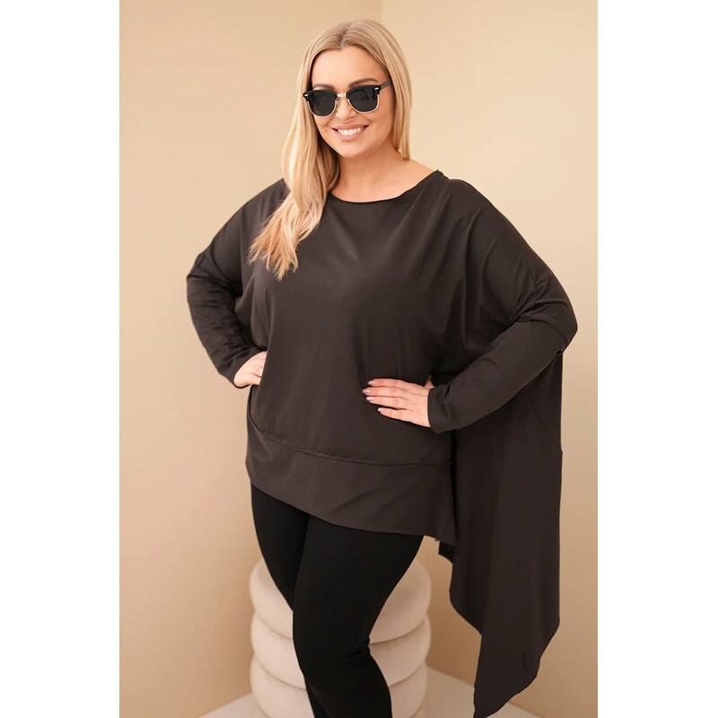 Kesi Włoski Kesi Dámská tunika Plus Size z bavlny s asymetrickým