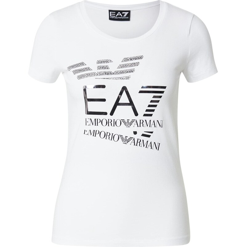 EA7 Emporio Armani Tričko stříbrná / bílá