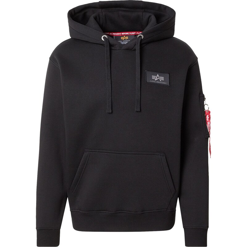 ALPHA INDUSTRIES Mikina Mirror šedá / tmavě červená / černá /