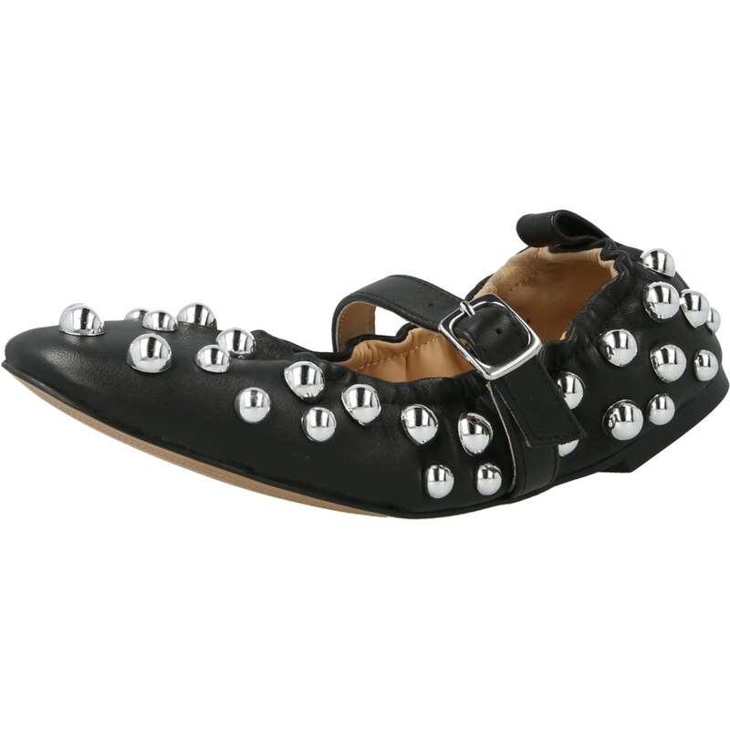 STEVE MADDEN Baleríny s řemínky Sunrays černá / stříbrná 111292298