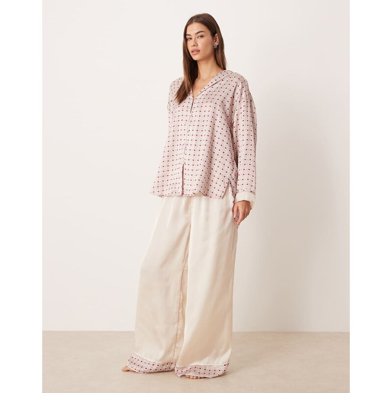 Free People Intimately FP dreamy days pyjama set in heart print