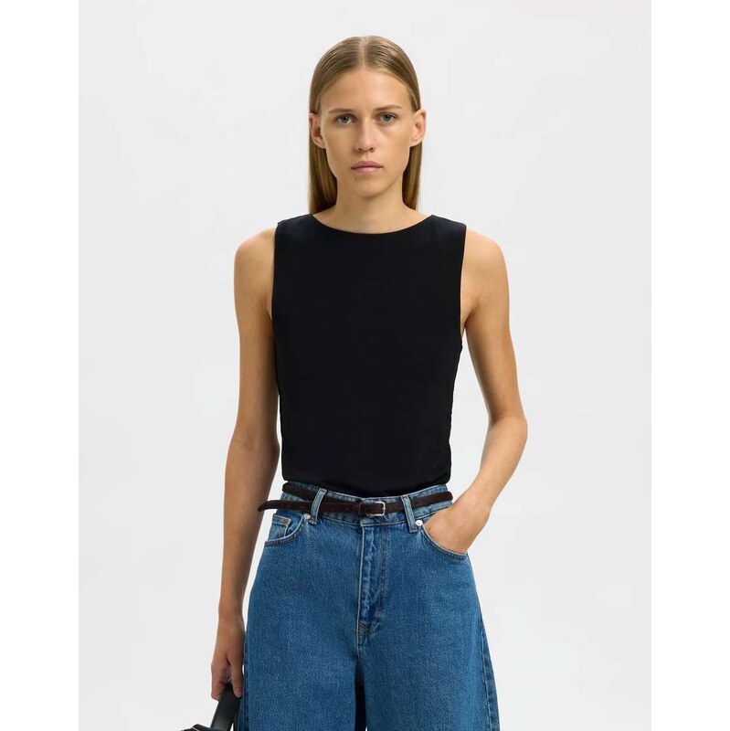 Selected Reversible top in black 115505460