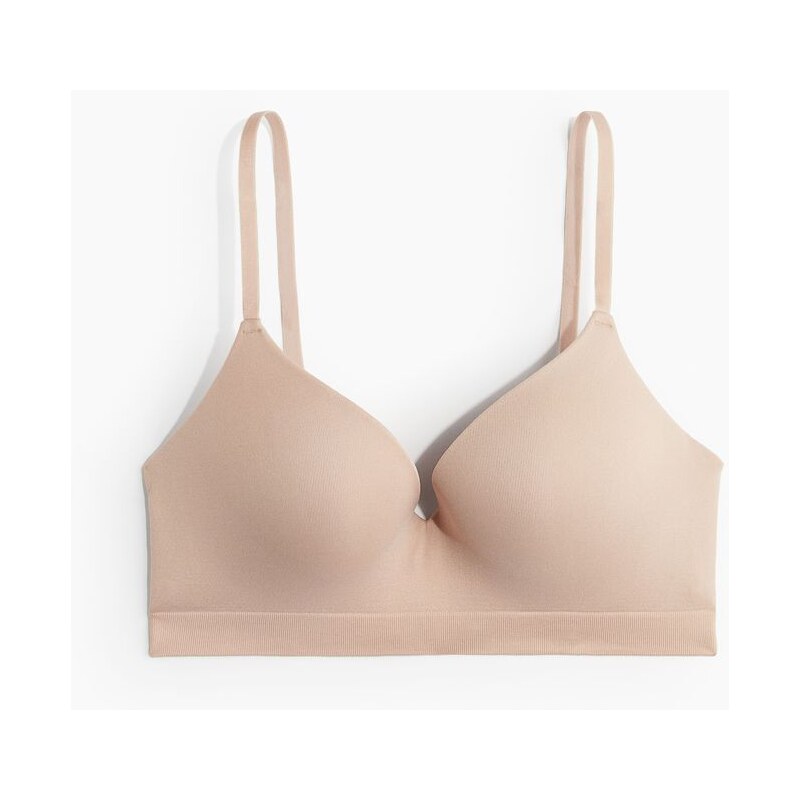 H&M - Bezešvá podprsenka push-up - béžová 111316808