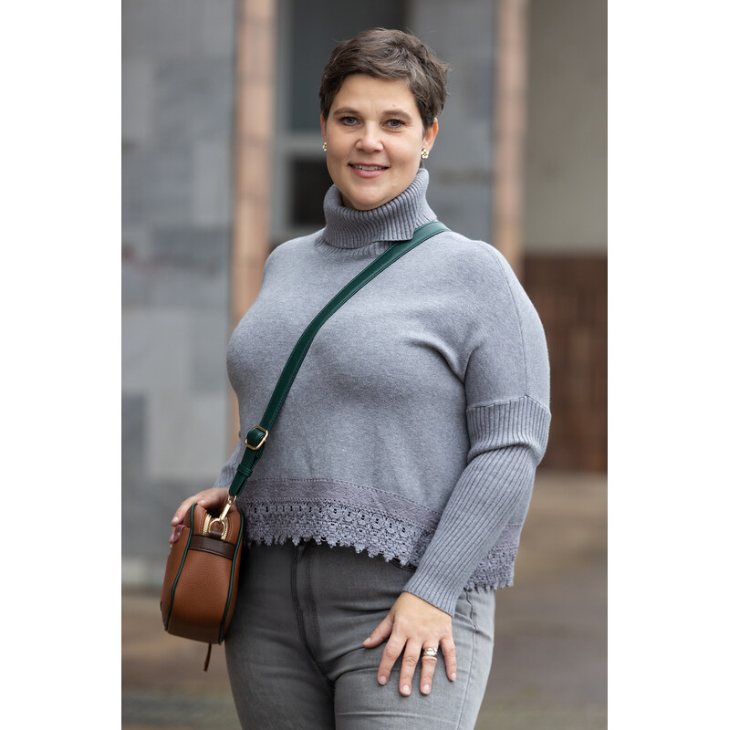 Z STUDIO Elegantní svetr KIRA [ZS5378] Barva: Šedá, Velikost: