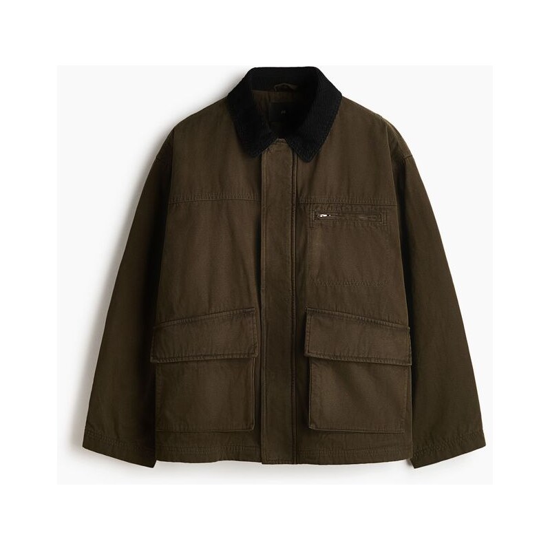 H&M - Bunda workwear - Tmavě Zelená Khaki