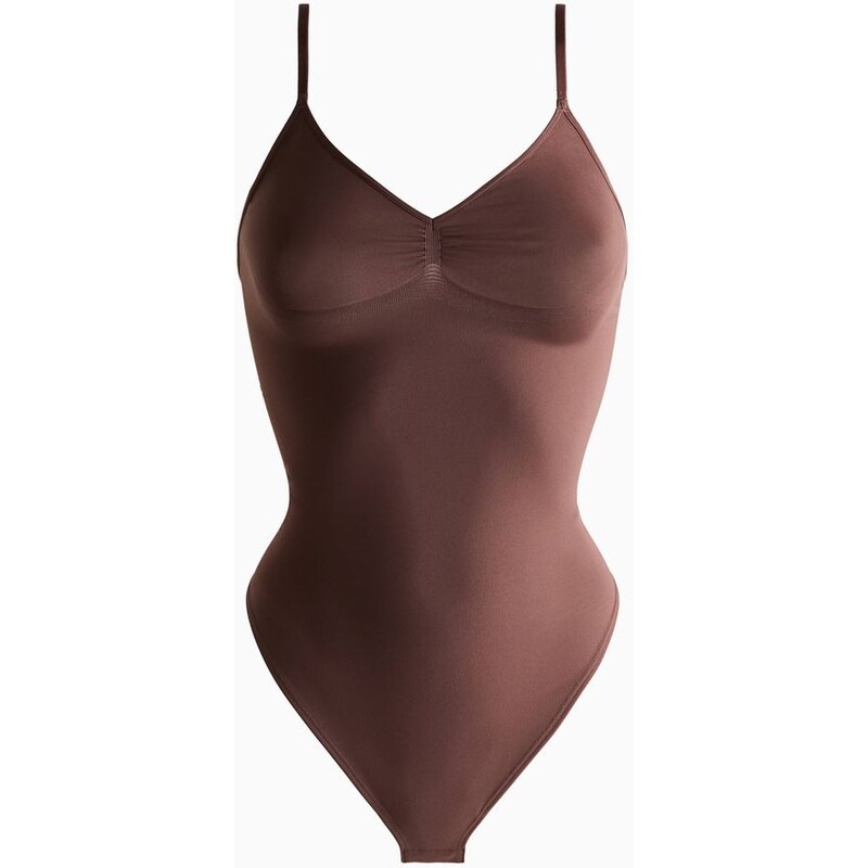 H&M - Body Firm shape Sculpting Thong - hnědá 111318390