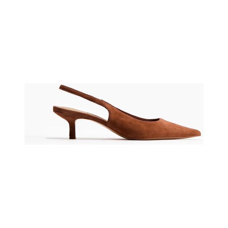 H&M - Špičaté semišové střevíčky - béžová 111318391
