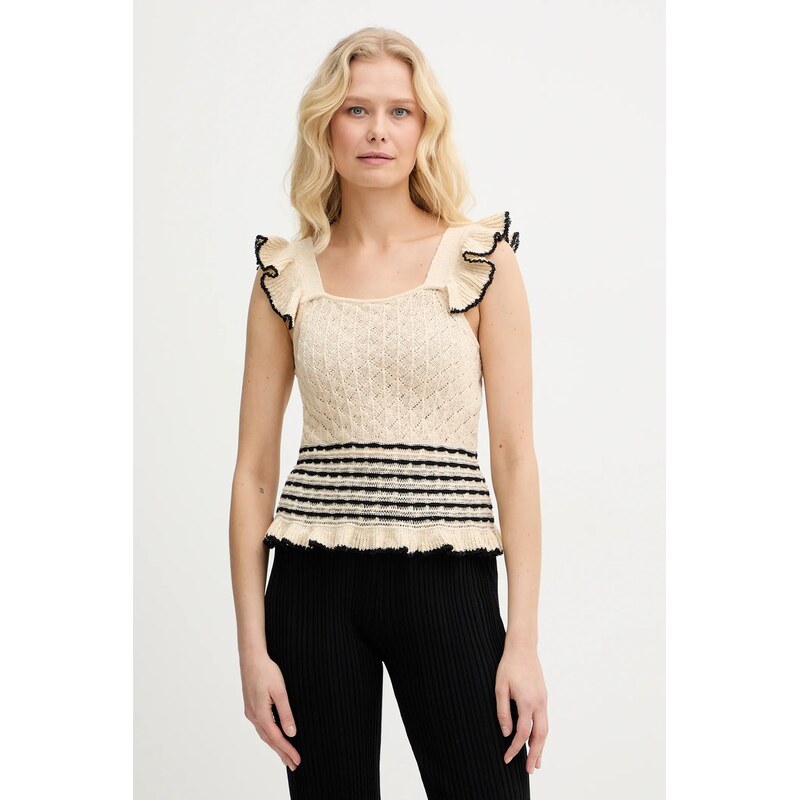 Top s příměsí lnu Twinset 111321632
