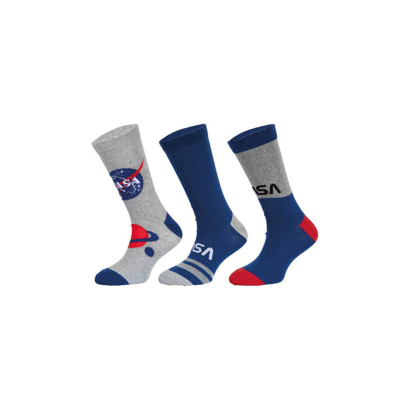 Trenýrkárna 3PACK dětské ponožky NASA vícebarevné (39269/blue)