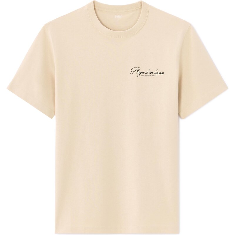 Celio Béžové unisex tričko