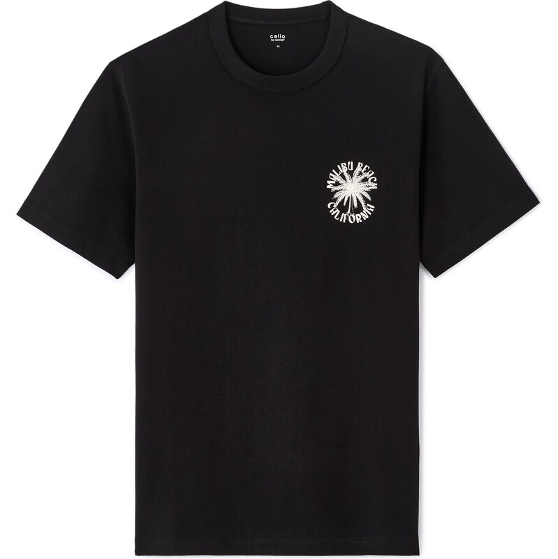 Celio Černé unisex triko s krátkým rukávem