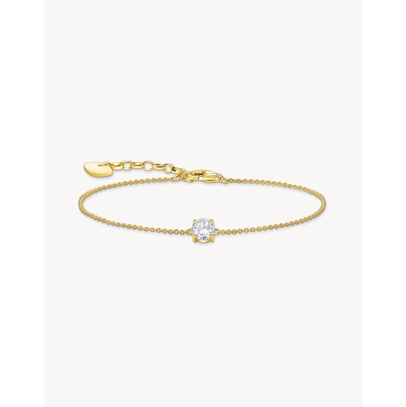 Thomas Sabo Gold-plated bracelet with white zirconia pendant in 925 115504740