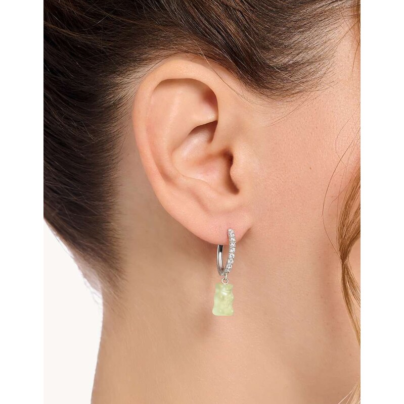 Thomas Sabo hoop earring with bear charm in sterling silver - SILVER 115505032