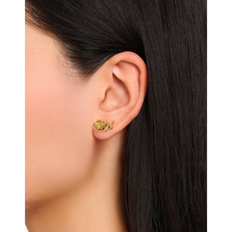 Thomas Sabo Rose stud earings in 925 sterling silver and 18k yellow 115504831