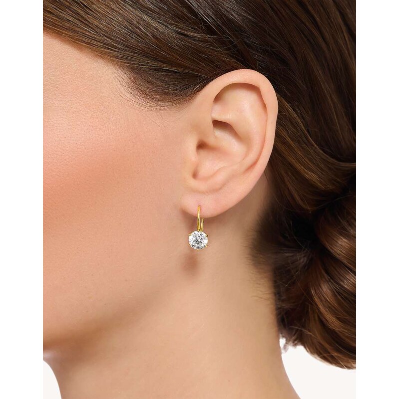 Thomas Sabo gold-plated earrings with white stone in sterling silver & 115504913