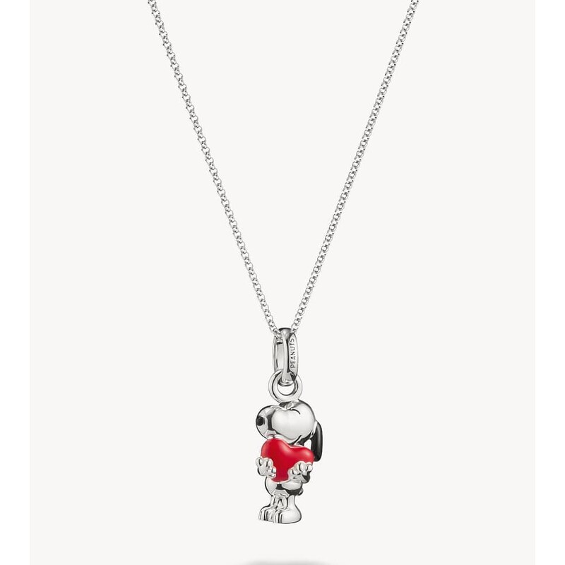 Thomas Sabo snoopy pendant chain with heart in silver, black and