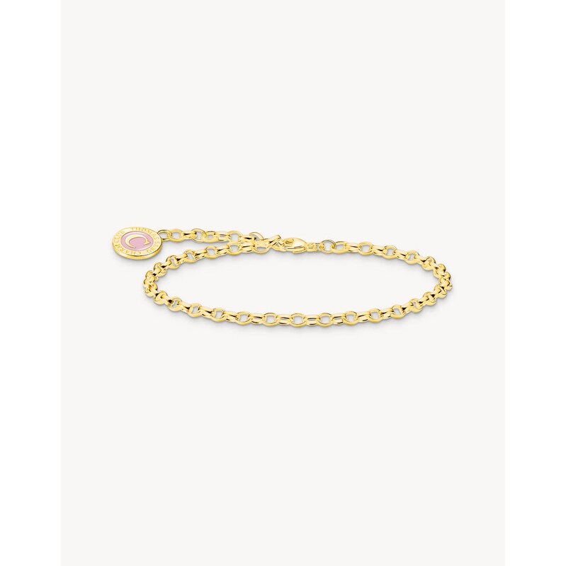 Thomas Sabo gold-plated charm bracelet with pink charmista coin in 115496010
