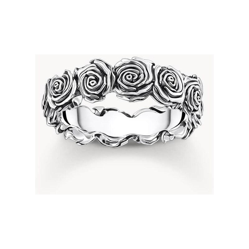 Thomas Sabo Silver midnight rose ring in silver