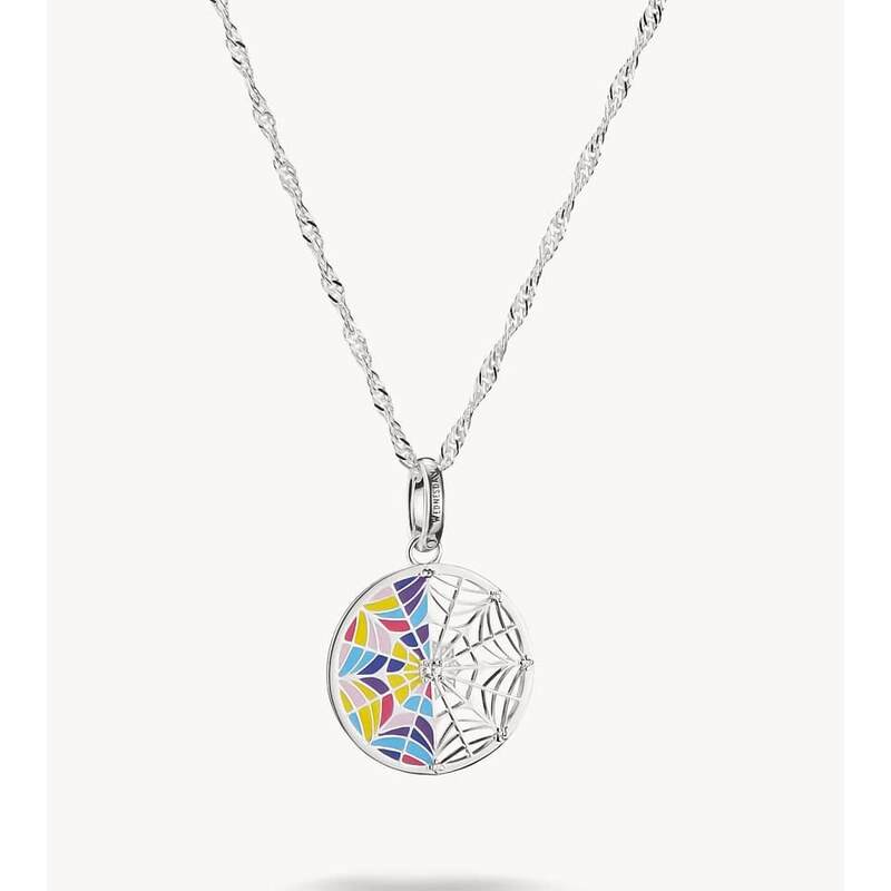 Thomas Sabo Spliced Pendant Necklace in silver, pink, violet and