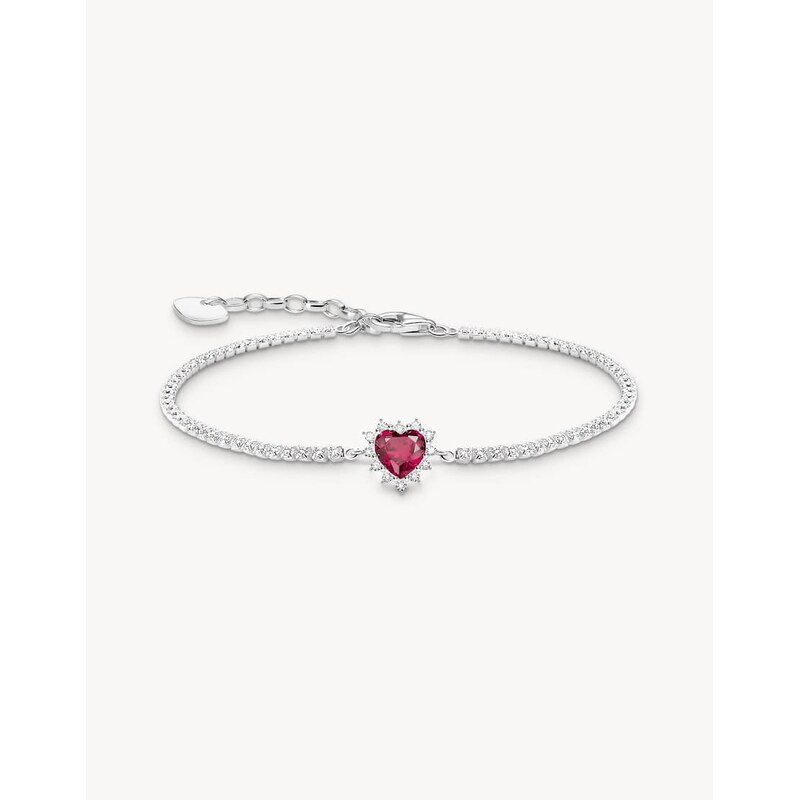 Thomas Sabo Silver heart bracelet romance in silver, white, red