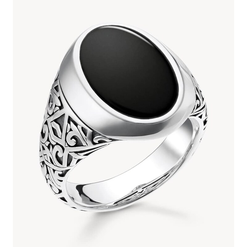 Thomas Sabo Signet Ring in black and silver 115505302