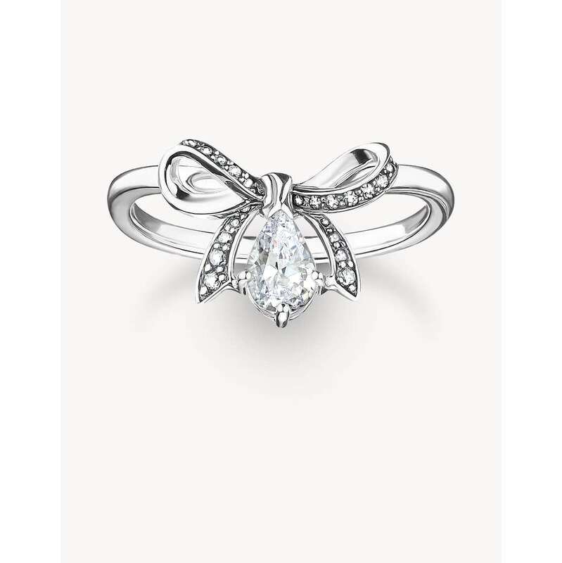 Thomas Sabo Silver ring with bow in white, silver - SILVER
