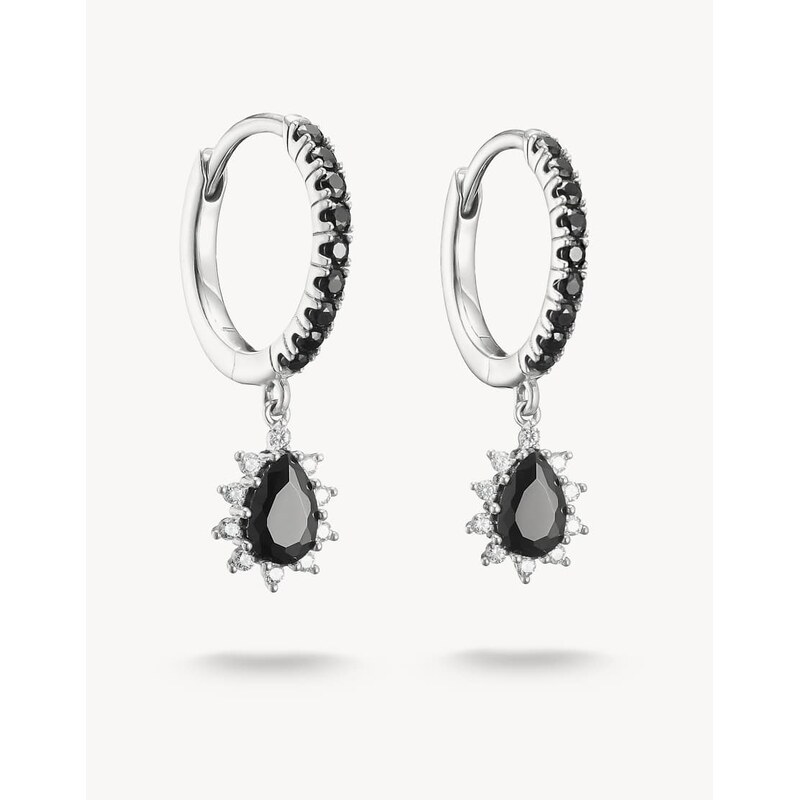 Thomas Sabo hoop earrings in silver & black - SILVER 115505315