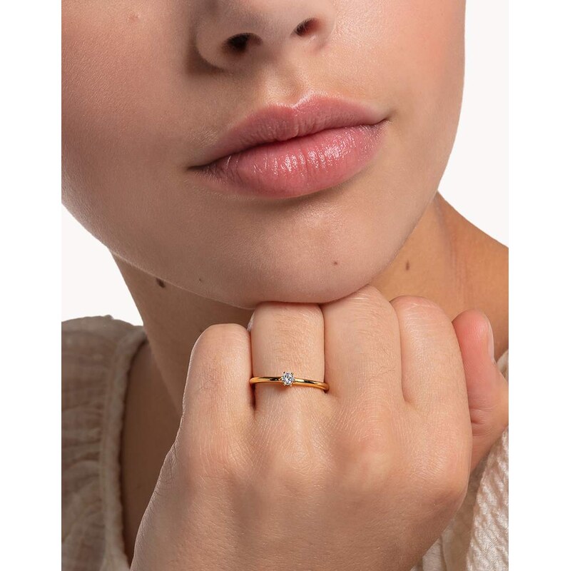 Thomas Sabo Ring white stone gold in 925 sterling silver & 18k