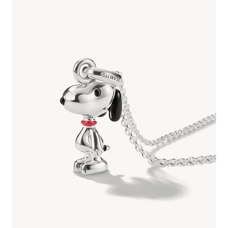 Thomas Sabo Snoopy Chain Necklace in silver, black and red -