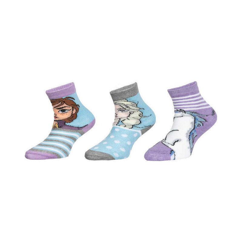 Trenýrkárna 3PACK dětské ponožky Disney Frozen vícebarevné