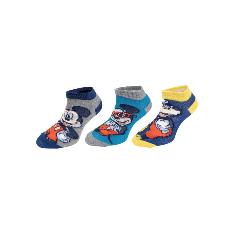 Trenýrkárna 3PACK dětské ponožky Mickey vícebarevné (38131/blue)
