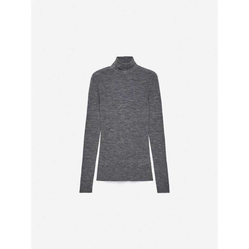 H&M - Rolákový vlněný top - šedá 111324957