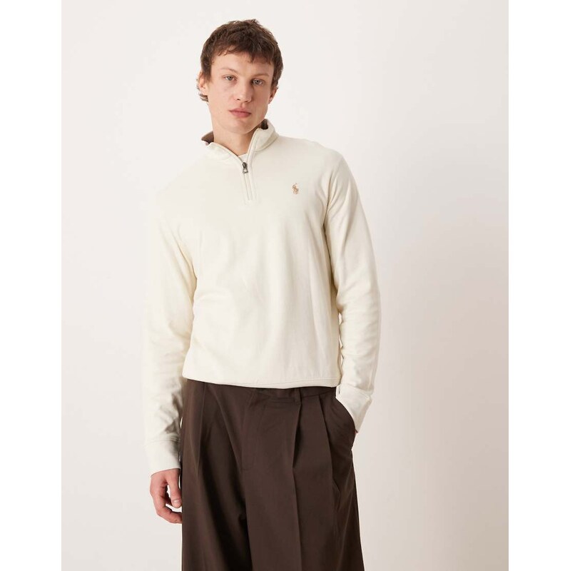 Polo Ralph Lauren icon logo double knit jersey half zip