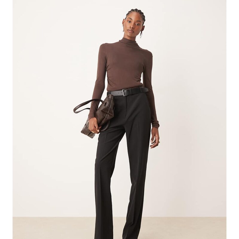 ASOS DESIGN Tall tailored slim straight leg trousers with belt